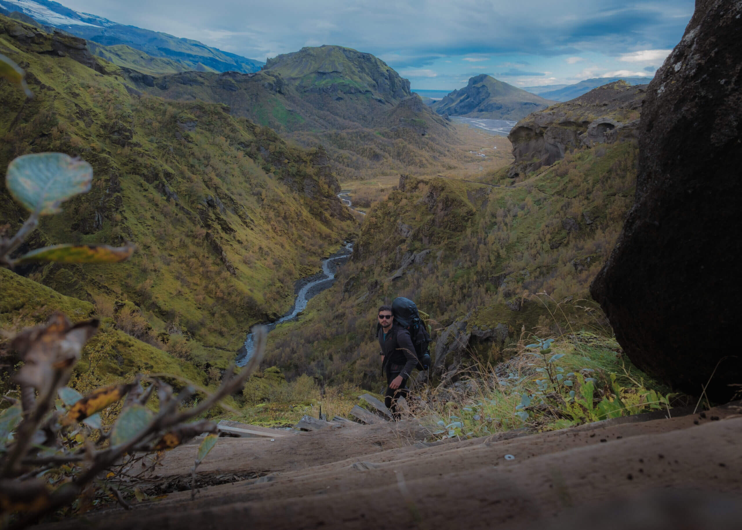 Ivan Cardoso hiking the highlands in Iceland