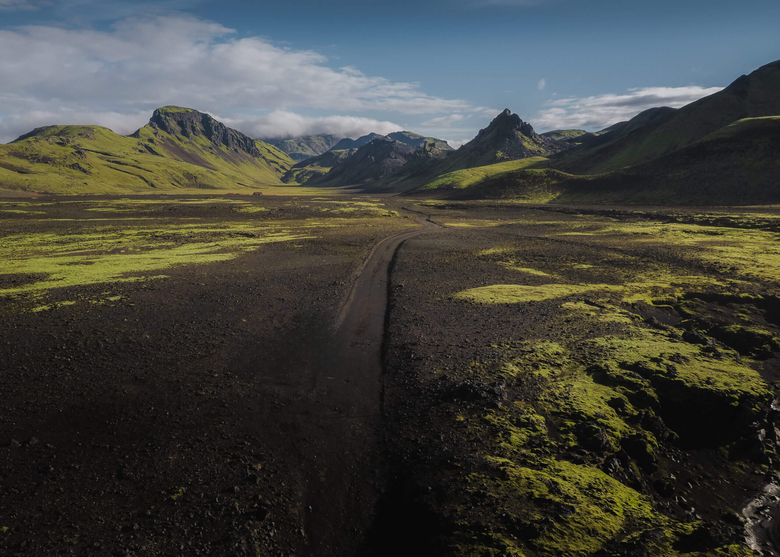 Highlands mountains black sand