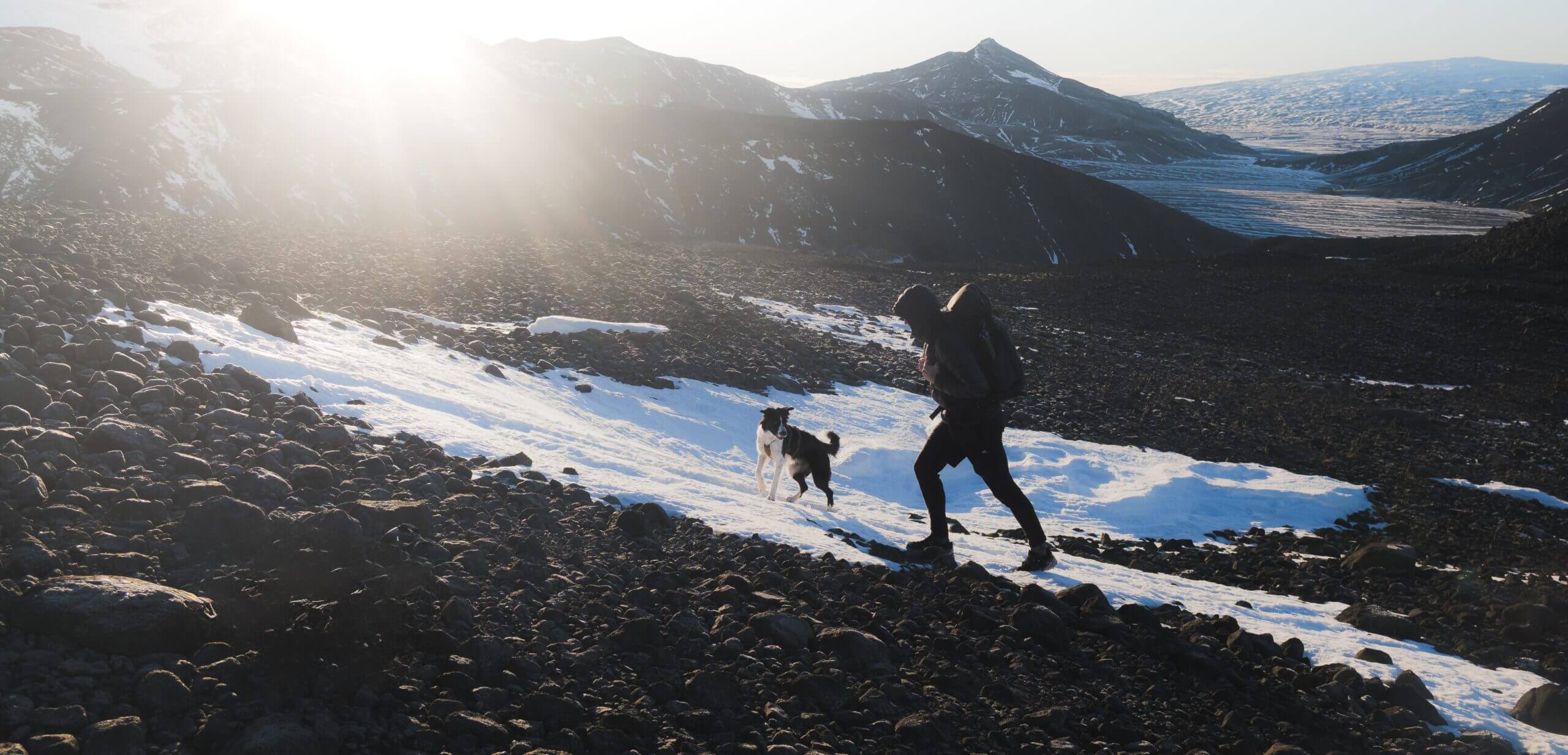 Ivan Hike with dog in the snow