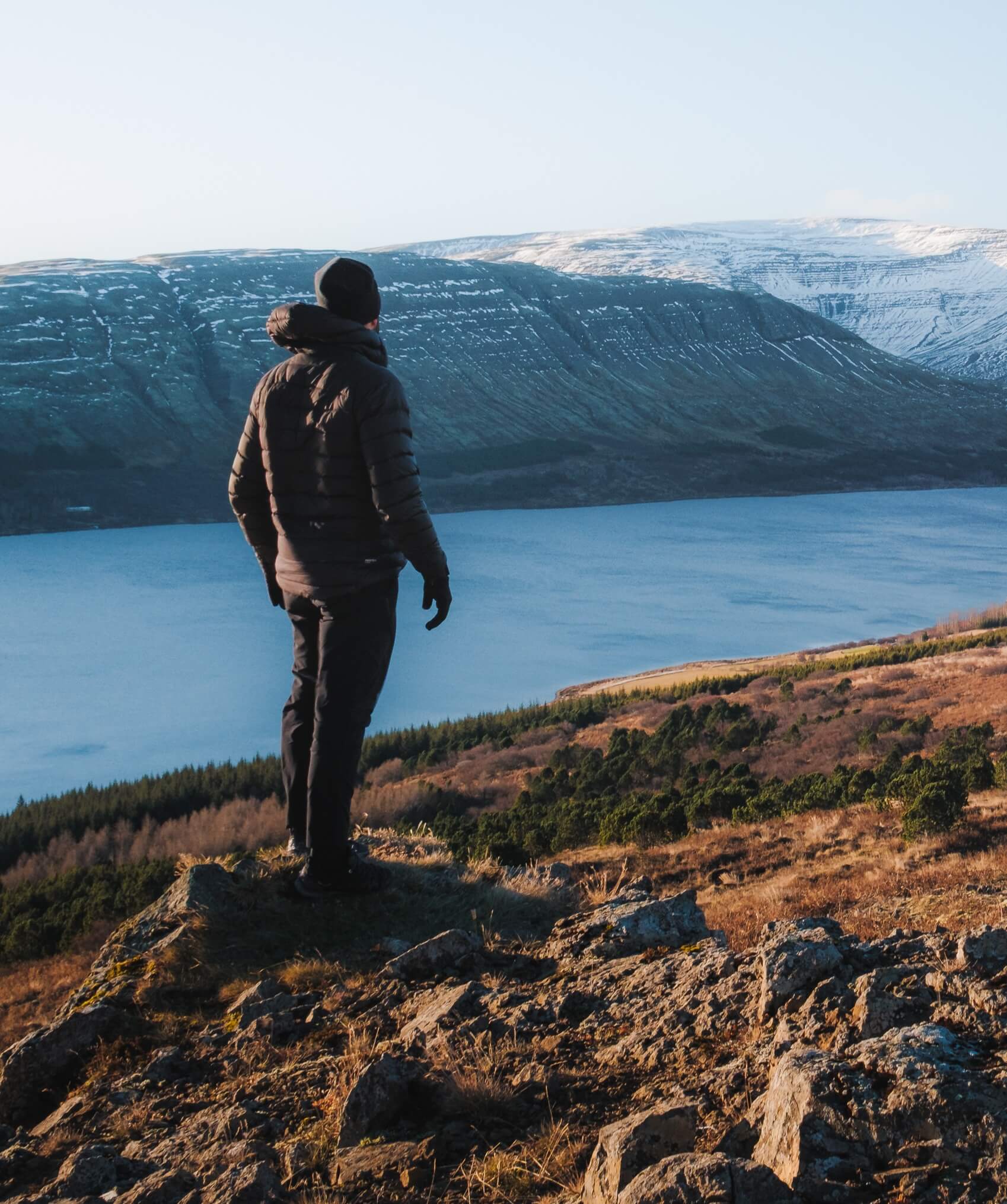 Ivan looking at the mountains in Iceland